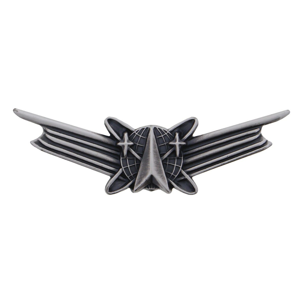 Army Senior Space Occupational Badge, Mid-Size, Silver Oxide