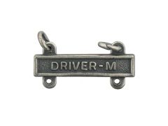 Army Driver M Qualification Bar, Silver Oxidized