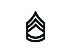 US Army Chevron Sta-Black Subdued Metal - Sergeant First Class (SFC)